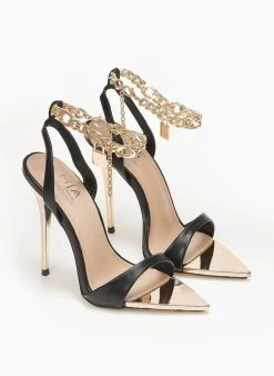 The Fashion Project Πέδιλα με μπαρέτα αλυσίδα - Μαύρο 9 The Fashion Project Πέδιλα με μπαρέτα αλυσίδα - Μαύρο -Κατάστημα TheFashionProject pedila mutera me metallika stoixeia 110761 5ewp