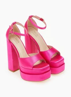 The Fashion Project Πέδιλα Platform με κλειστή φτέρνα - Φούξια -Κατάστημα TheFashionProject pedila platform me kleisti fterna 103908 49yy