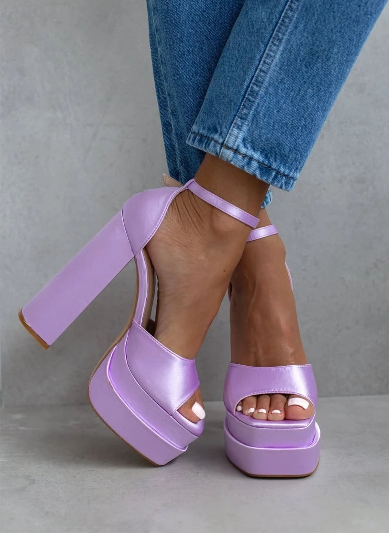The Fashion Project Πέδιλα Platform με κλειστή φτέρνα - Λιλά 3 The Fashion Project Πέδιλα Platform με κλειστή φτέρνα - Λιλά