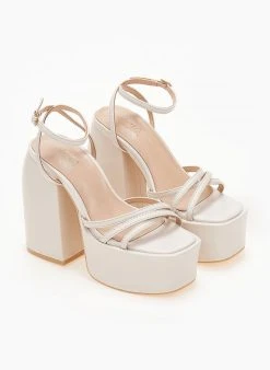 The Fashion Project Πέδιλα με φιάπα και Crossover λουράκια - Μπεζ -Κατάστημα TheFashionProject pedila platform me mpareta 103656 ed28