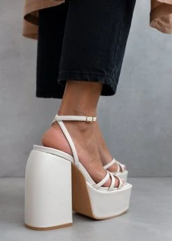 The Fashion Project Πέδιλα με φιάπα και Crossover λουράκια - Μπεζ -Κατάστημα TheFashionProject pedila platform me mpareta 103656 wimj