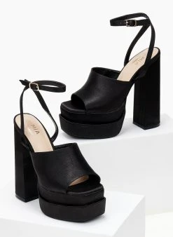 The Fashion Project Πέδιλα με φιάπα υφασμάτινα - Μαύρο 7 The Fashion Project Πέδιλα με φιάπα υφασμάτινα - Μαύρο -Κατάστημα TheFashionProject pedila platform saten me fardia fasa 103891 gktz