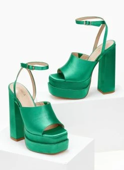 The Fashion Project Πέδιλα με φιάπα υφασμάτινα - Πράσινο 9 The Fashion Project Πέδιλα με φιάπα υφασμάτινα - Πράσινο -Κατάστημα TheFashionProject pedila platform saten me fardia fasa 103893 0t13