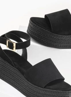 The Fashion Project Flatforms δερμάτινα με μπαρέτα - Μαύρο -Κατάστημα TheFashionProject pedila platformes apo kastori derma 91920 d4nw