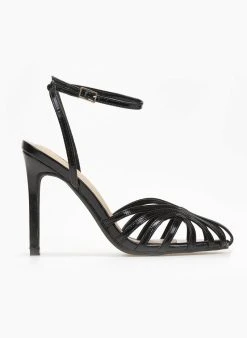 The Fashion Project Πέδιλα με μπαρέτα σε μεταλλικές αποχρώσεις - Μαύρο