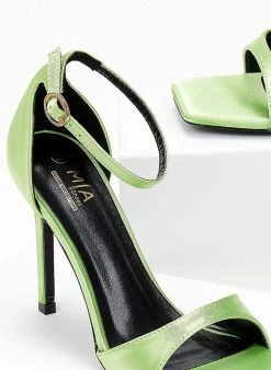 The Fashion Project Πέδιλα με μπαρέτα υφασμάτινα - Πράσινο -Κατάστημα TheFashionProject pedila saten me mpareta 103897 ic1v