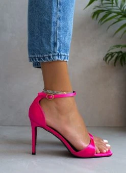 The Fashion Project Πέδιλα με μπαρέτα υφασμάτινα - Φούξια -Κατάστημα TheFashionProject pedila saten me mpareta 103898 3lvo