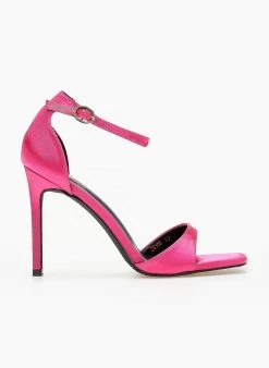 The Fashion Project Πέδιλα με μπαρέτα υφασμάτινα - Φούξια -Κατάστημα TheFashionProject pedila saten me mpareta 103898 avo4