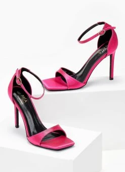 The Fashion Project Πέδιλα με μπαρέτα υφασμάτινα - Φούξια -Κατάστημα TheFashionProject pedila saten me mpareta 103898 wrkk