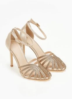 The Fashion Project Πέδιλα με μπαρέτα υφασμάτινα - Χρυσό -Κατάστημα TheFashionProject pedila saten me mpareta 110601 fpj3