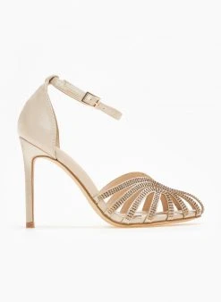 The Fashion Project Πέδιλα με μπαρέτα υφασμάτινα - Χρυσό -Κατάστημα TheFashionProject pedila saten me mpareta 110601 wkpd