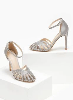 The Fashion Project Πέδιλα με μπαρέτα υφασμάτινα - Ασημί -Κατάστημα TheFashionProject pedila saten me mpareta 110602 ky7k