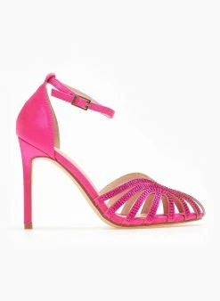 The Fashion Project Πέδιλα με μπαρέτα υφασμάτινα - Φούξια -Κατάστημα TheFashionProject pedila saten me mpareta 110603 fk9l