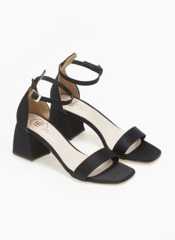 Πέδιλα με μπαρέτα σατέν Tfp - Μαύρο -Κατάστημα TheFashionProject pedila saten me mpareta tfp 110892 xe3s