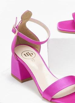 Πέδιλα με μπαρέτα σατέν Tfp - Φούξια -Κατάστημα TheFashionProject pedila saten me mpareta tfp 110894 k908