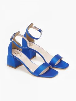 Πέδιλα με μπαρέτα σατέν Tfp - Μπλε σκούρο -Κατάστημα TheFashionProject pedila saten me mpareta tfp 110932 3wgp