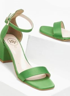Πέδιλα με μπαρέτα σατέν Tfp - Πράσινο -Κατάστημα TheFashionProject pedila saten me mpareta tfp 111148 o9w9
