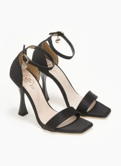 Πέδιλα με μπαρέτα σατέν Tfp - Μαύρο -Κατάστημα TheFashionProject pedila saten me mpareta tfp 111236 bt4v