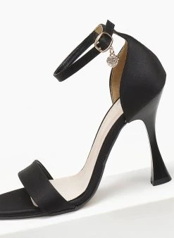 Πέδιλα με μπαρέτα σατέν Tfp - Μαύρο -Κατάστημα TheFashionProject pedila saten me mpareta tfp 111236 rjei