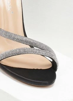 The Fashion Project Πέδιλα με στρας σατέν - Μαύρο -Κατάστημα TheFashionProject pedila saten me strass 110669 o0gy