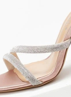 The Fashion Project Πέδιλα με στρας σατέν - Σομόν -Κατάστημα TheFashionProject pedila saten me strass 110671 rfh7