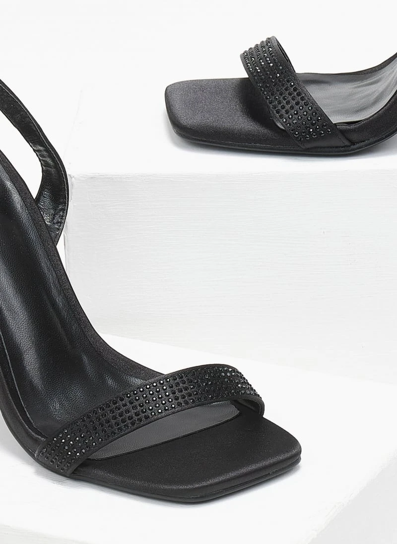 The Fashion Project Πέδιλα με στρας σατέν - Μαύρο 5 The Fashion Project Πέδιλα με στρας σατέν - Μαύρο - Image 3