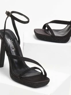 The Fashion Project Πέδιλα με στρας σατέν - Μαύρο 7 The Fashion Project Πέδιλα με στρας σατέν - Μαύρο -Κατάστημα TheFashionProject pedila saten me strass 110865 s9cj