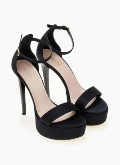Estil Πέδιλα με μπαρέτα υφασμάτινα Tfp - Μαύρο -Κατάστημα TheFashionProject pedila saten tfp me kleisti fterna 104192 k13g