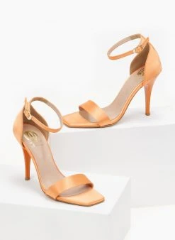 Πέδιλα με μπαρέτα υφασμάτινα Tfp - Πορτοκαλί -Κατάστημα TheFashionProject pedila saten tfp me mpareta 100379 evjd