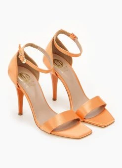 Πέδιλα με μπαρέτα υφασμάτινα Tfp - Πορτοκαλί -Κατάστημα TheFashionProject pedila saten tfp me mpareta 100379 kncx