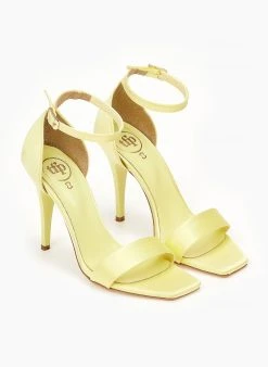 Πέδιλα με μπαρέτα υφασμάτινα Tfp - Κίτρινο -Κατάστημα TheFashionProject pedila saten tfp me mpareta 100448 1mkz