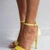 Πέδιλα με μπαρέτα υφασμάτινα Tfp - Κίτρινο -Κατάστημα TheFashionProject pedila saten tfp me mpareta 100448 kg1a