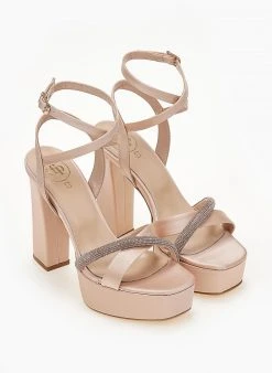 Πέδιλα σατέν TFP με χιαστί μπαρέτα - Nude 14 Πέδιλα σατέν TFP με χιαστί μπαρέτα - Nude -Κατάστημα TheFashionProject pedila saten tfp me xiasti mpareta 104302 bzp0