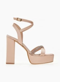 Πέδιλα σατέν TFP με χιαστί μπαρέτα - Nude 10 Πέδιλα σατέν TFP με χιαστί μπαρέτα - Nude -Κατάστημα TheFashionProject pedila saten tfp me xiasti mpareta 104302 vmbh