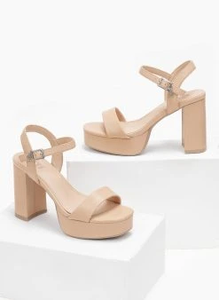 Xti Footwear Πέδιλα με φιάπα σε καρέ γραμμή Xti 140844 - Μπεζ -Κατάστημα TheFashionProject pedila se kare grammi me mpareta xti 140844 110287 hh34