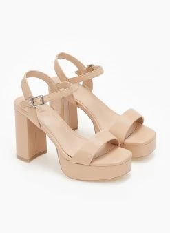 Xti Footwear Πέδιλα με φιάπα σε καρέ γραμμή Xti 140844 - Μπεζ -Κατάστημα TheFashionProject pedila se kare grammi me mpareta xti 140844 110287 o46h