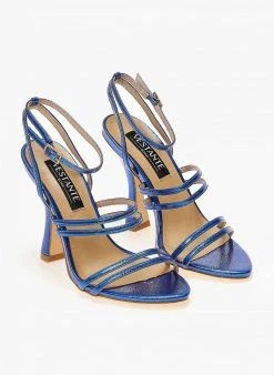 The Fashion Project Πέδιλα με μπαρέτα λουστρίνι - Μπλε -Κατάστημα TheFashionProject pedila se metallika xrwmata 104664 g7ys