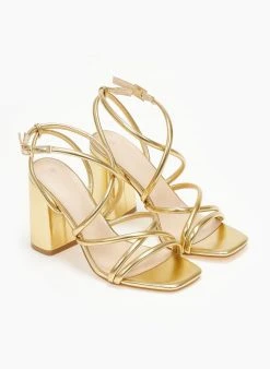The Fashion Project Πέδιλα σε μεταλλικά χρώματα - Χρυσό -Κατάστημα TheFashionProject pedila se metallika xrwmata 110595 pmin