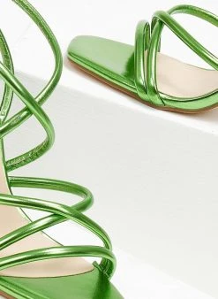 The Fashion Project Πέδιλα σε μεταλλικά χρώματα - Πράσινο -Κατάστημα TheFashionProject pedila se metallika xrwmata 110597 12n5