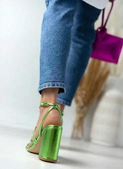 The Fashion Project Πέδιλα σε μεταλλικά χρώματα - Πράσινο -Κατάστημα TheFashionProject pedila se metallika xrwmata 110597 9cem