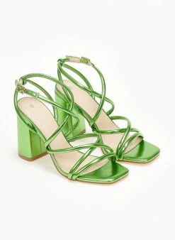 The Fashion Project Πέδιλα σε μεταλλικά χρώματα - Πράσινο -Κατάστημα TheFashionProject pedila se metallika xrwmata 110597 drlk