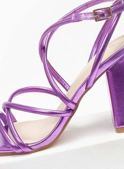 The Fashion Project Πέδιλα σε μεταλλικά χρώματα - Μωβ ανοιχτό -Κατάστημα TheFashionProject pedila se metallika xrwmata 110598 2ms5