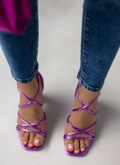 The Fashion Project Πέδιλα σε μεταλλικά χρώματα - Μωβ ανοιχτό -Κατάστημα TheFashionProject pedila se metallika xrwmata 110598 jfof