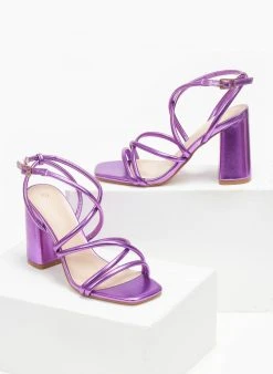 The Fashion Project Πέδιλα σε μεταλλικά χρώματα - Μωβ ανοιχτό -Κατάστημα TheFashionProject pedila se metallika xrwmata 110598 lcw9