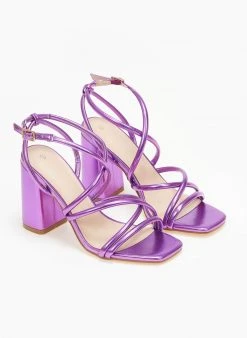 The Fashion Project Πέδιλα σε μεταλλικά χρώματα - Μωβ ανοιχτό -Κατάστημα TheFashionProject pedila se metallika xrwmata 110598 pcma