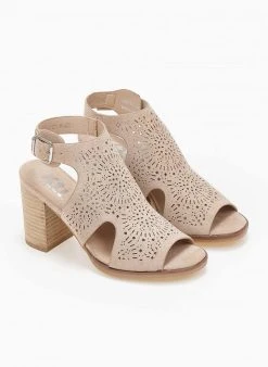 Xti Footwear Πέδιλα με μπαρέτα Suede και διατρητο σχέδιο Xti 141098 - Τάουπε -Κατάστημα TheFashionProject pedila suede me diatrito sxedio xti 141098 110372 4eps