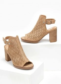 Xti Footwear Πέδιλα Suede με διάτρητο σχέδιο Xti 141391 - Τάουπε -Κατάστημα TheFashionProject pedila suede me diatrito sxedio xti 141391 110934 kk4b