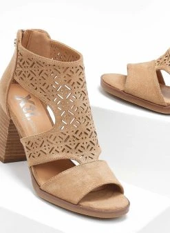 Xti Footwear Πέδιλα Suede με φερμουάρ Xti141392 - Τάουπε -Κατάστημα TheFashionProject pedila suede me fermouar xti141392 110938 utma