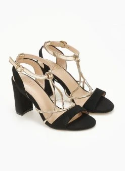 The Fashion Project Πέδιλα Suede με λεπτά λουράκια - Μαύρο -Κατάστημα TheFashionProject pedila suede me lepta lourakia 111657 51b5