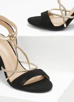 The Fashion Project Πέδιλα Suede με λεπτά λουράκια - Μαύρο -Κατάστημα TheFashionProject pedila suede me lepta lourakia 111657 n8h1